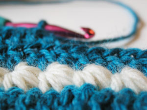 crochet star stitch stripes, by Sylvie Damey. Marin d'Odouce sweater crochet pattern