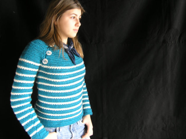 Easy crochet star stitch sweater: Marin d'Odouce, crochet pattern by Sylvie Damey
