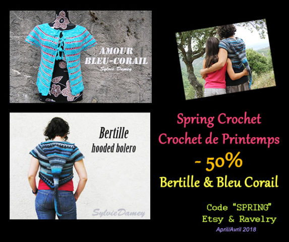 spring crochet patterns at 50% off by Sylvie Damey